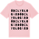 Pink Cotton t-shirt med Ödekyrkogård ordlek t-shirt