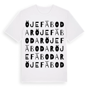 Öje fäbodar ordlek t-shirt – ekologisk bomull t-shirt från Pinshirt