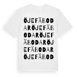 Öje Fäbodar ordlek t-shirt – ekologisk bomull t-shirt från Pinshirt