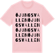 Pink Cotton t-shirt med Öjungsvallen ordlek t-shirt