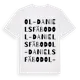 White t-shirt med Ol-Daniels Fäbod ordlek t-shirt