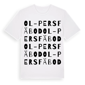 Ol-Pers fäbod ordlek t-shirt – ekologisk bomull t-shirt från Pinshirt