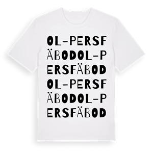 Ol-Pers fäbod ordlek t-shirt – ekologisk bomull t-shirt från Pinshirt