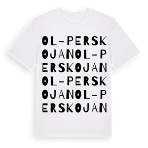 Ol-Perskojan ordlek t-shirt – ekologisk bomull t-shirt från Pinshirt