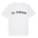 White t-shirt med Ol-Simsas böjd t-shirt