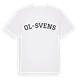 White t-shirt med Ol-Svens böjd t-shirt