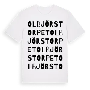 Olbjörstorpet ordlek t-shirt – ekologisk bomull t-shirt från Pinshirt