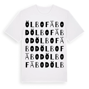 Ölbo fäbod ordlek t-shirt – ekologisk bomull t-shirt från Pinshirt