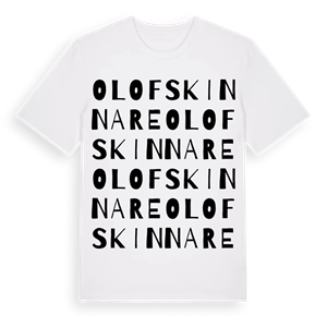 Olof Skinnare ordlek t-shirt – ekologisk bomull t-shirt från Pinshirt