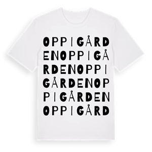 Oppigården ordlek t-shirt – ekologisk bomull t-shirt från Pinshirt