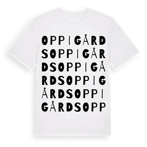 Oppigårds ordlek t-shirt – ekologisk bomull t-shirt från Pinshirt