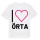 White t-shirt med Jag älskar Örta t-shirt stort tryck