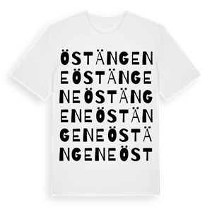 Östängene ordlek t-shirt – ekologisk bomull t-shirt från Pinshirt