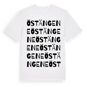 Östängene ordlek t-shirt – ekologisk bomull t-shirt från Pinshirt