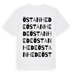 Östanhede ordlek t-shirt – ekologisk bomull t-shirt från Pinshirt