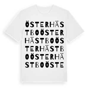 Öster Hästbo ordlek t-shirt – ekologisk bomull t-shirt från Pinshirt