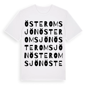 Österomsjön ordlek t-shirt – ekologisk bomull t-shirt från Pinshirt