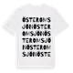 White t-shirt med Österomsjön ordlek t-shirt