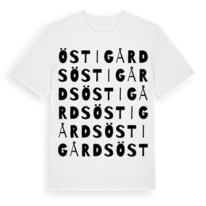 Östigårds ordlek t-shirt – ekologisk bomull t-shirt från Pinshirt