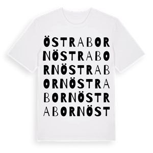 Östra Born ordlek t-shirt – ekologisk bomull t-shirt från Pinshirt