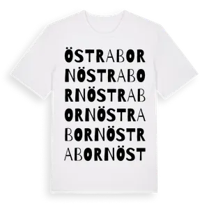 Östra Born ordlek t-shirt – ekologisk bomull t-shirt från Pinshirt