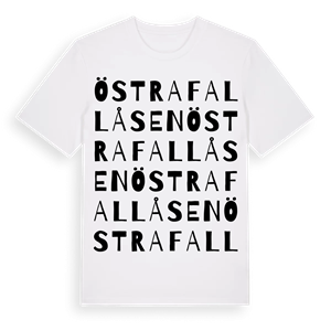 Östra Fallåsen ordlek t-shirt – ekologisk bomull t-shirt från Pinshirt