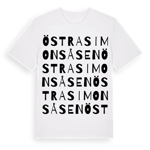 Östra Simonsåsen ordlek t-shirt – ekologisk bomull t-shirt från Pinshirt