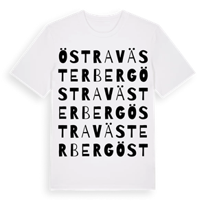 Östra Västerberg ordlek t-shirt – ekologisk bomull t-shirt från Pinshirt