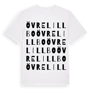 Övre Lillbo ordlek t-shirt – ekologisk bomull t-shirt från Pinshirt