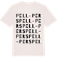 Vintage White t-shirt med Pell-Pers ordlek t-shirt
