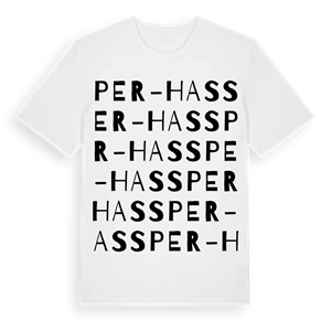 Per-Hass ordlek t-shirt – ekologisk bomull t-shirt från Pinshirt