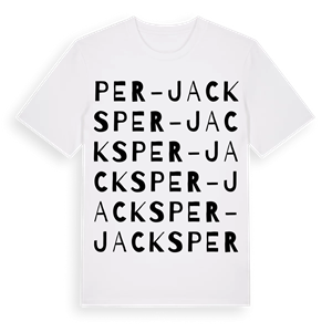 Per-Jacks ordlek t-shirt – ekologisk bomull t-shirt från Pinshirt