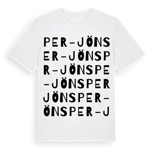 Per-Jöns ordlek t-shirt – ekologisk bomull t-shirt från Pinshirt