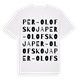 White t-shirt med Per-Olofs koja ordlek t-shirt