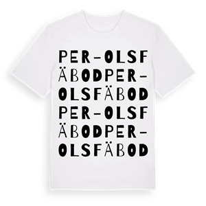 Per-Ols fäbod ordlek t-shirt – ekologisk bomull t-shirt från Pinshirt