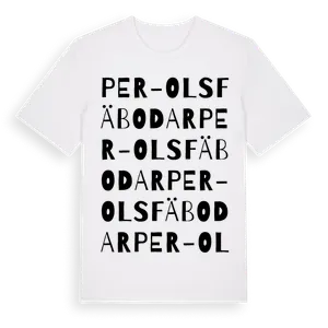 Per-Ols Fäbodar ordlek t-shirt – ekologisk bomull t-shirt från Pinshirt