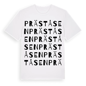 Präståsen ordlek t-shirt – ekologisk bomull t-shirt från Pinshirt
