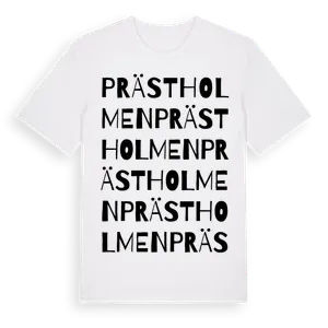 Prästholmen ordlek t-shirt – ekologisk bomull t-shirt från Pinshirt