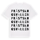 White t-shirt med Prästskogsvallen ordlek t-shirt