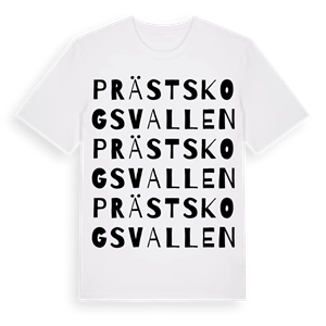 Prästskogsvallen ordlek t-shirt – ekologisk bomull t-shirt från Pinshirt