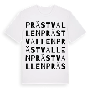 Prästvallen ordlek t-shirt – ekologisk bomull t-shirt från Pinshirt