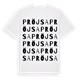 White t-shirt med Pröjsa ordlek t-shirt