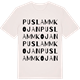 Vintage White t-shirt med Puslammkojan ordlek t-shirt