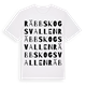 White t-shirt med Räbbskogsvallen ordlek t-shirt