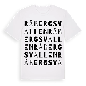 Råbergsvallen ordlek t-shirt – ekologisk bomull t-shirt från Pinshirt