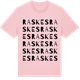 Pink Cotton t-shirt med Raskes ordlek t-shirt