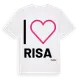 White t-shirt med Jag älskar Risa t-shirt stort tryck