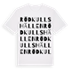 White t-shirt med Rödkullshällen ordlek t-shirt