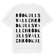 White t-shirt med Rödkullsvallen ordlek t-shirt