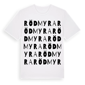 Rödmyra ordlek t-shirt – ekologisk bomull t-shirt från Pinshirt